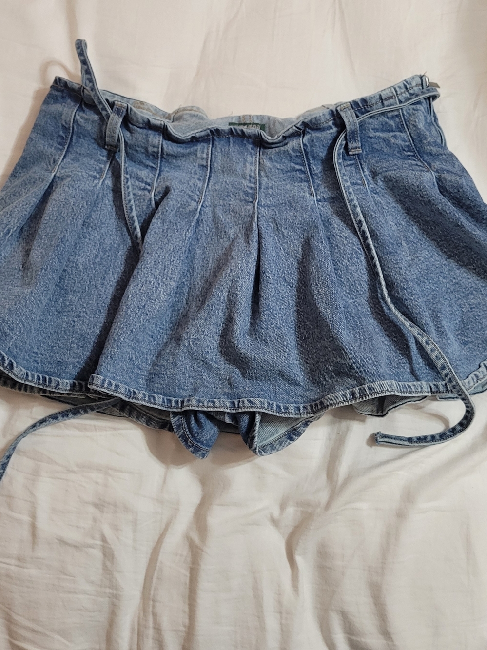wild fable Light Wash Denim Skort with Contrast Stitching
